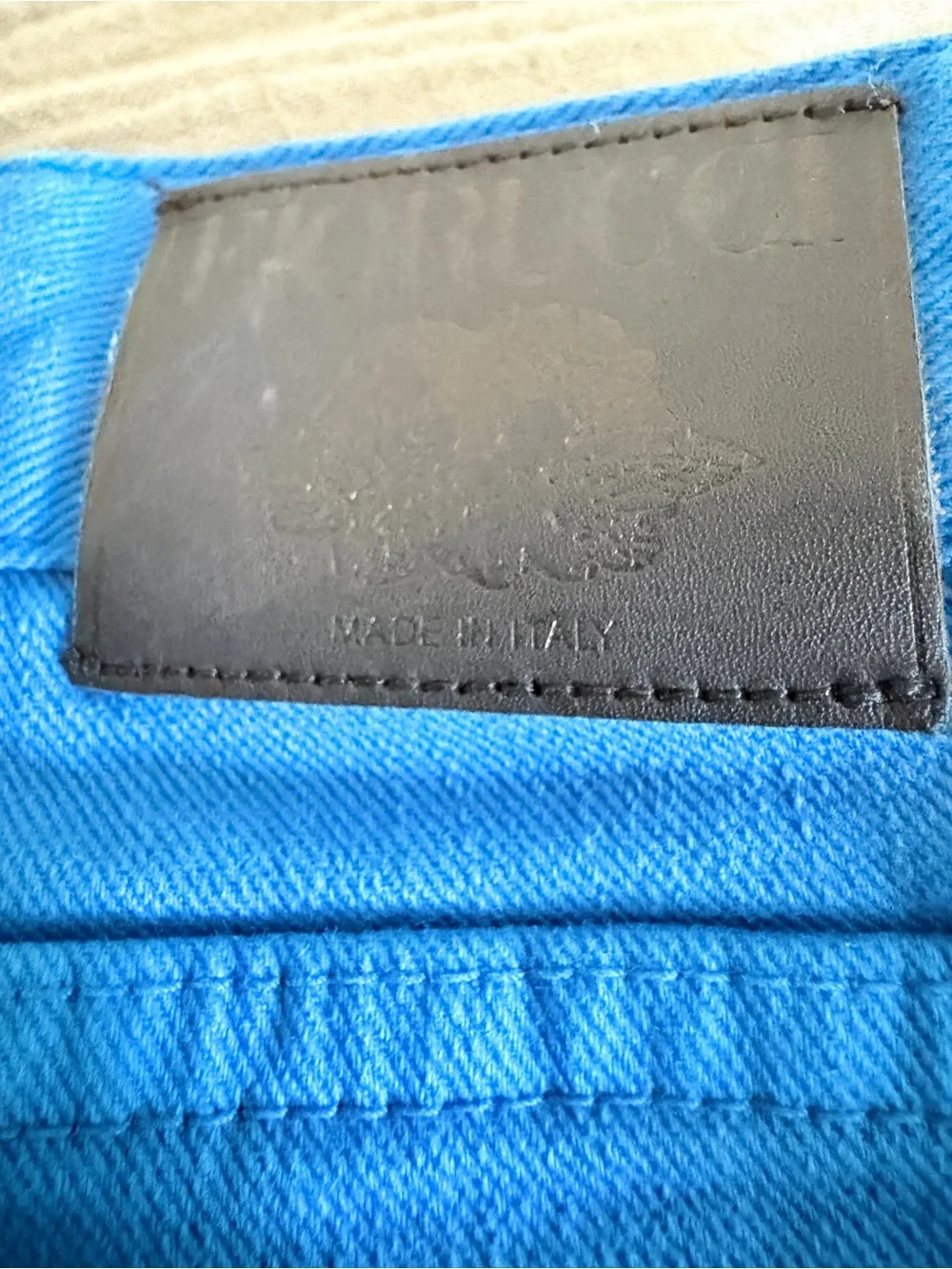 Fiorucci Tara High Rise Tapered Jeans Bright Blue Size 28